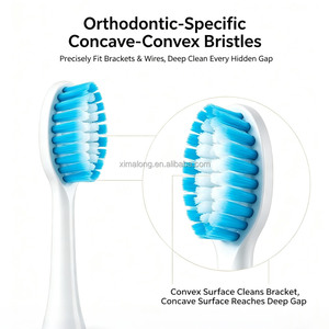Têtes de <span class=keywords><strong>brosse</strong></span> à dents orthodontiques Ximalong en nylon pour un nettoyage quotidien et un blanchiment – Lot de 4 – Blanc – Pour le nettoyage des dents - Product Image 3