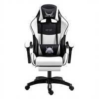 Chaise de jeu ergonomique en cuir PU pour ordinateur, bureau, e-sport, inclinable, design traditionnel, revêtement en cortex avec accoudoirs
