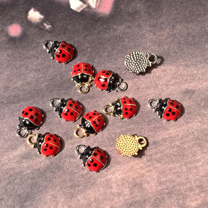 Ciondoli fai da te in lega smaltata a forma di <span class=keywords><strong>coccinella</strong></span>, simpatici ciondoli a forma di insetto per orecchini, bracciali, collane e creazione di gioielli - Product Image 4