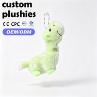 Porte-clés en peluche girafe rose mignonne personnalisée, mini, douce et moelleuse, à long cou, animal de safari, cadeau de vacances pour enfants