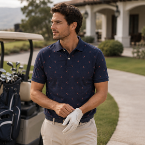 Polo de Golf Personalizado Premium para Hombre, Color Azul Marino, Bordado, de Alto Rendimiento, Absorbente de Humedad, Marca Privada, Ropa Corporativa OEM - Product Image 1