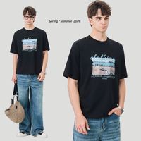 T-shirt Homme Oversize à Épaules Tombantes Manches Courtes Coupe Ample Streetwear Noir Blanc Couleur Unie T-shirts Graphiques pour Hommes