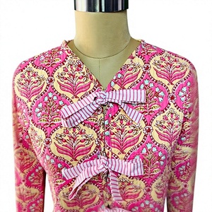 Chaqueta Acolchada de Algodón Hecha a Mano para Mujer, Estampado Floral, con Lazos Delanteros, Ligera, Estilo Boho, Informal, para Usar en Capas, Prenda Exterior Étnica - Product Image 1