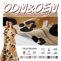 Tessuto Jersey Singolo in Bambù e Spandex Stampato Digitalmente per Abbigliamento Lounge 190GSM, Maglia Premium, Vendita all'Ingrosso in Rotoli