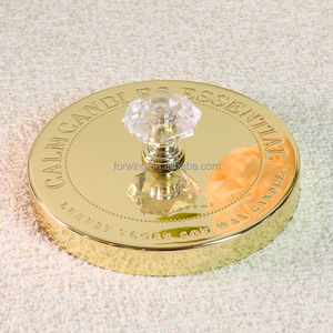 Biểu Tượng Tùy Chỉnh Thời Trang Bóng Kim Loại Vàng Nắp Với Xử Lý Cho Lưu Trữ Container Tàu Nến Jar Chai Đóng Cửa - Product Image 6