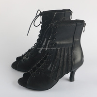 Femmes paillettes scintillantes personnalisées talon haut 7.5CM Salsa Jazz chaussures de danse talons bottes de danse latine semelle en daim