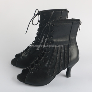 Femmes paillettes scintillantes personnalisées talon haut 7.5CM <span class=keywords><strong>Salsa</strong></span> Jazz chaussures de danse talons bottes de danse latine semelle en daim - Product Image 4
