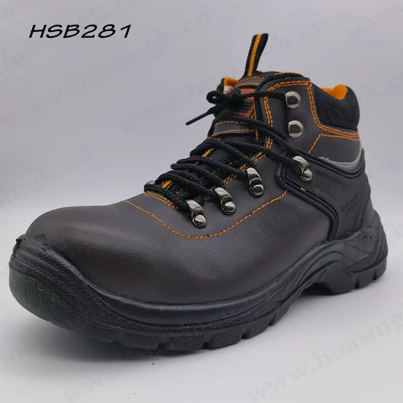 LXG ، أحذية سلامة التعدين الصناعة الثقيلة مع شريط عاكس الصلب إصبع القدم إدراج النفط مقاومة أحذية السلامة للبيع HSB281