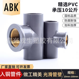 Raccord rigide coudé en T à filetage interne en cuivre PVC Abk 20 mm 200 mm, norme nationale - Product Image 1