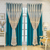 Rideaux brodés de fleurs pour le salon, rideaux de fenêtre élégants avec rideaux transparents, rideaux de cantonnière modernes pour la maison