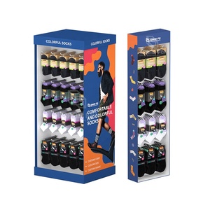 Tùy chỉnh móc vớ hiển thị đứng cửa hàng bán lẻ truy cập vớ các tông hộp quảng cáo Pegboard sóng giấy hiển thị giá - Product Image 3