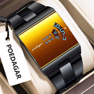 Poedagar 857 Orologio <span class=keywords><strong>da</strong></span> <span class=keywords><strong>Polso</strong></span> di Alta Qualità <span class=keywords><strong>per</strong></span> Uomo con Quadrante Quadrato, Cinturino in Acciaio Inossidabile, Impermeabile, Movimento <span class=keywords><strong>al</strong></span> <span class=keywords><strong>Quarzo</strong></span> - Product Image 3