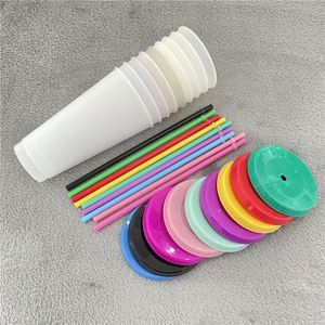 Gobelet jetable en plastique de 24 oz pour boissons froides, changeant de couleur, avec couvercle et paille, sans BPA, écologique, résistant à l'eau bouillante - Vente en gros - Product Image 4
