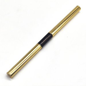 Personalizado <span class=keywords><strong>2</strong></span> en 1 metal ovalado constructor manicura gel DAP cepillo y espátula tamaño 14 buen oro negro cepillo de uñas de gel de polietileno de doble punta - Product Image 3