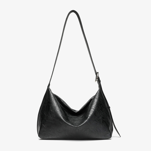 Bolso de Mano de Cuero PU Genuino Unisex con Logotipo Personalizado al por Mayor, Bolso de Hombro Casual Estilo Hobo, Cierre Negro, Diseño Retro Impermeable - Product Image 2