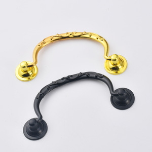 Furniture Handle Bridge Shape Gold And <b>Black</b> Zinc Alloy Cabinet Drawer Door Handle 93mm Hole Spacing Mediterranean Style - Product Image 2