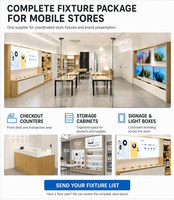 Table de présentation de téléphones mobiles sur mesure moderne avec vitrine d'accessoires pour l'aménagement de magasins de détail de marques