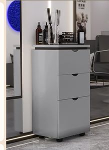 Chariot de coiffure professionnel de haute qualité, cadre en métal moderne, porte-sèche-cheveux, chariot de salon, 4 roues, robuste, pour barbier et salon - Product Image 6