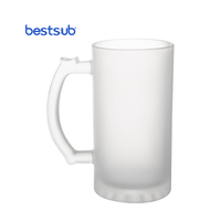 BestSub – Tasses à bière en verre de 16 oz personnalisables par sublimation – Design classique et contemporain pour femmes, fêtes et usage domestique (BN1)