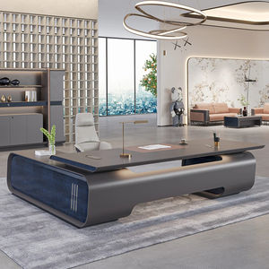 2025 di Shinestone mostra popolare moderna in legno Executive Desk a forma di L di lusso scrivania (per Ceos) su misura Foshan Factory - Product Image 6