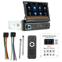 Radio Universal de un Solo DIN con Pantalla Táctil, Reproductor MP5 para Auto, Carplay y Android Auto, Reproductor de DVD para Auto de 1 DIN y 7 Pulgadas