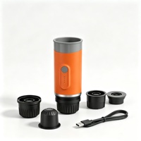 Machine à café portable 2-en-1, chauffe-eau pour capsules et café moulu, machine à expresso sans fil avec charge Type-C