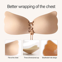 Nouvel Arrivage Soutien-gorge invisible sans bretelles en silicone sans couture à fermeture avant, style quotidien, avec bonnets