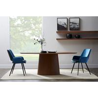 Table ovale de luxe moderne et élégante en bois massif, design complet pour salle à manger et salon, idéale pour l'entrée.