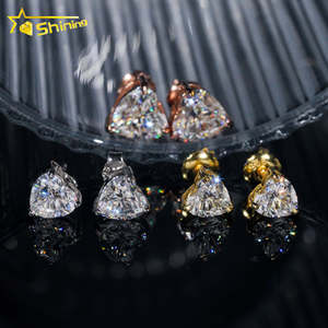 Joyería Fina para Mujer, Pendientes de Plata 925, con Certificado de Autenticidad, Forma de Corazón, Moissanita, Listos para Enviar - Product Image 3