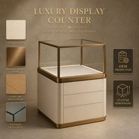 Vitrine à bijoux en acier inoxydable personnalisable avec éclairage LED, écologique et durable, pour les magasins de détail, les musées, la décoration intérieure