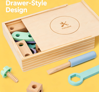 Boîte à outils en bois pour enfants, jouet d'assemblage pour développer la motricité fine et l'éducation précoce des bébés