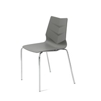 Chaise d'appoint moderne en polypropylène avec cadre chromé, empilable, pour café