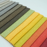 Tissu d'ameublement à bas prix 100 % polyester, fil teint extra large, respirant, résistant à l'eau, aspect lin