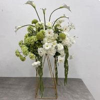 Boule de fleurs suspendue en soie, 30 cm, rose et hydrangea vert blanc, toucher réaliste, 70 cm, pour décoration de table de mariage, fleur de mariage