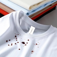 T-shirt en coton mercerisé blanc anti-taches et imperméable, coupe ample, manches courtes, personnalisable avec logo, uniformes de classe