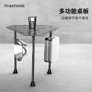 Table pliante portable d'extérieur Yuantoose en alliage d'aluminium, mini table de camping triangulaire noire pliable - Product Image 4
