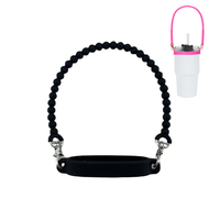 Poignée de bouteille porte-bouteille d'eau en silicone porte-lanière avec sangle s'adapte à la plupart des accessoires de tasse Stanley compatibles 8-40oz