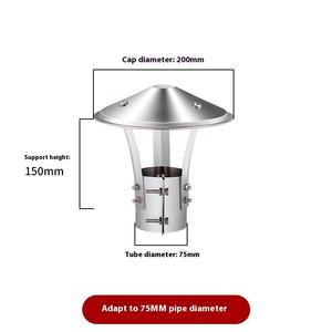 Tapa de lluvia de acero inoxidable a prueba de viento para <span class=keywords><strong>chimenea</strong></span> cubierta exterior de tubo de escape para estufa de tierra <span class=keywords><strong>chimenea</strong></span> tapa de escape de humo - Product Image 6