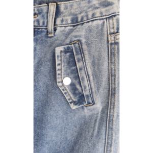 Jeans pour femmes à jambes larges, coupe droite, <span class=keywords><strong>taille</strong></span> <span class=keywords><strong>basse</strong></span>, style rétro, style streetwear, multi-poches, lavés, avec décorations en nœuds - Product Image 4