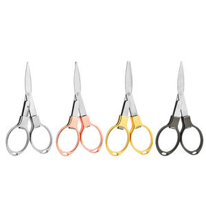 กรรไกรรูปเลข 8 แบบพับได้ สแตนเลส สไตล์พกพา ใช้ในบ้าน สีเงิน บรรจุ 480 ชิ้น/กล่อง - Product Image 1