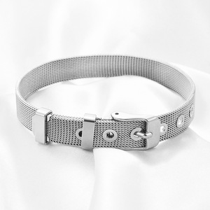Pulsera de malla de moda de 10 mm, de acero dorado, accesorio de regalo de joyería para mujer - Product Image 4