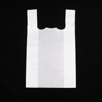 Tas T-Shirt LDPE Putih Dapat Digunakan Kembali, Anti Lembab, Dilengkapi Pegangan untuk Belanja Ritel, Belanjaan, untuk Usaha Kecil, dan Hadiah