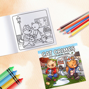 Libro para Colorear Cat Crimes, 24 Diseños Divertidos, Regalo Creativo y Relajante para Adultos y Adolescentes, Actividad de Coloreo con Animales - Product Image 3
