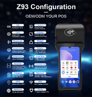 Terminal POS Biometrik Sidik Jari RFID Android 14.0 Pintar Genggam 4G Wifi 6.26 Inci untuk Sistem Kartu Loyalitas Z93