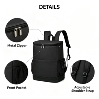 Sac à dos isotherme portable avec fermeture éclair, étanche, design thermique, pour 2 personnes, 15L, pique-nique en plein air, camping, plage, nourriture, boissons