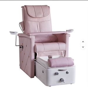 Pink Electric European Style Spa <b>Massage</b> Drainage Pump Reversible <b>Foot</b> Bath Pedicure Chair with Beauty Deck Customizable Color - Product Image 1