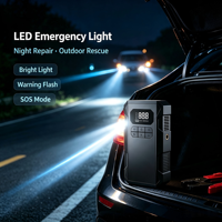2-in-1 Multifunctional Power Bank Jump Starter 8000mAh Tire Inflator LED Light for Car SUV Motorcycle