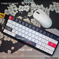 Hot Anime Yuki Aim Keycaps ANSI Layout Cherry Profile 5 Sides Dye Sublimation PBT Keycaps for Mechanical Keyboard
