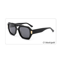 Lunettes de soleil de haute qualité 2026 avec logo personnalisé, protection UV 400, grandes lunettes de luxe en acétate pour hommes, lunettes de soleil rétro à double pont pour femmes