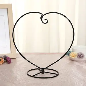 Giá đỡ đèn lồng bằng sắt kim loại hình trái tim cho chậu trồng cây thủy tinh, giá đỡ chai cảnh quan vi mô - Product Image 1